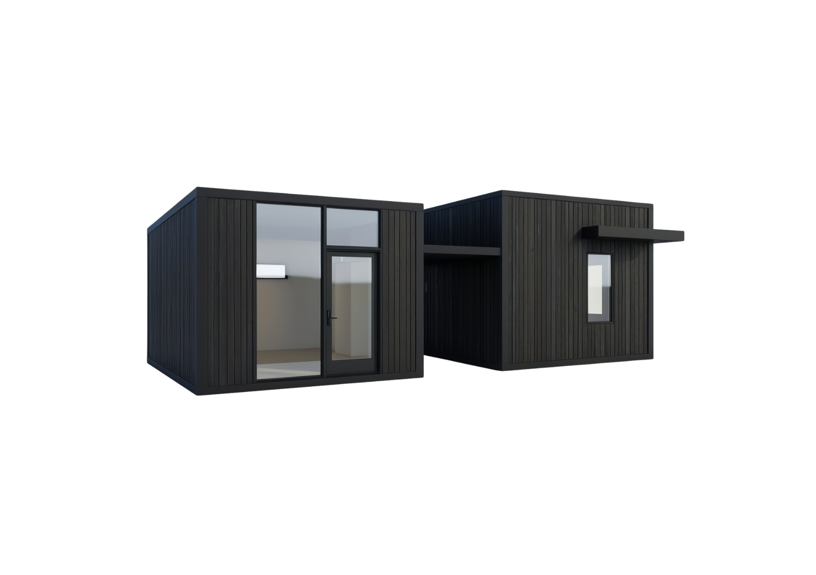 Castleton Bath Pod + Office matte black modular commercial structure