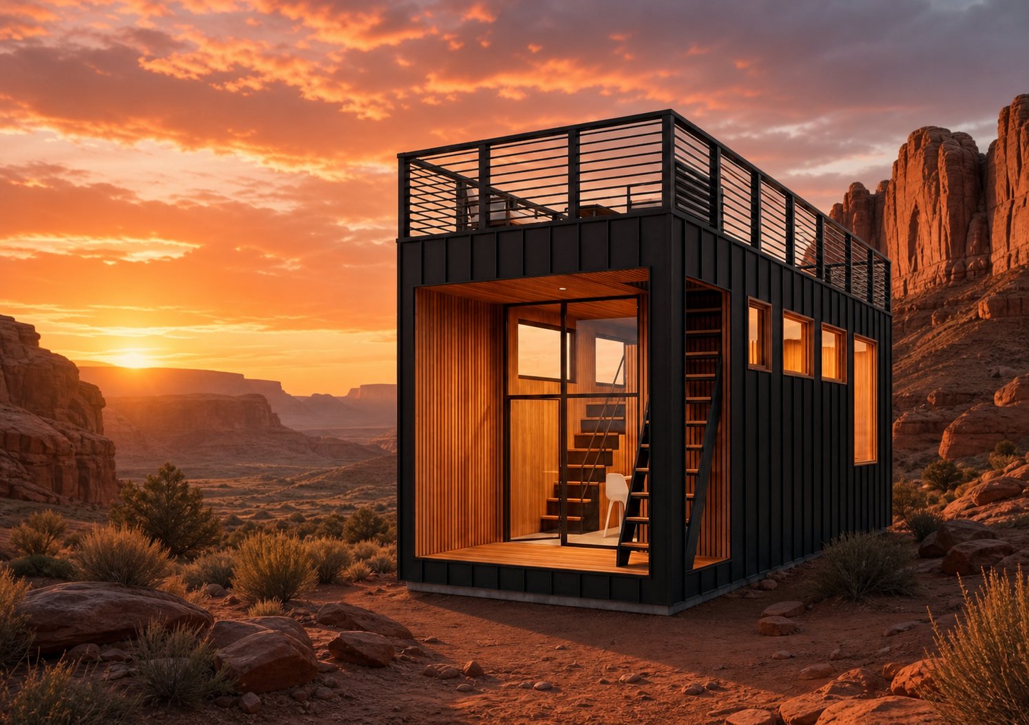 Ellingwood at sunset in red rock desert