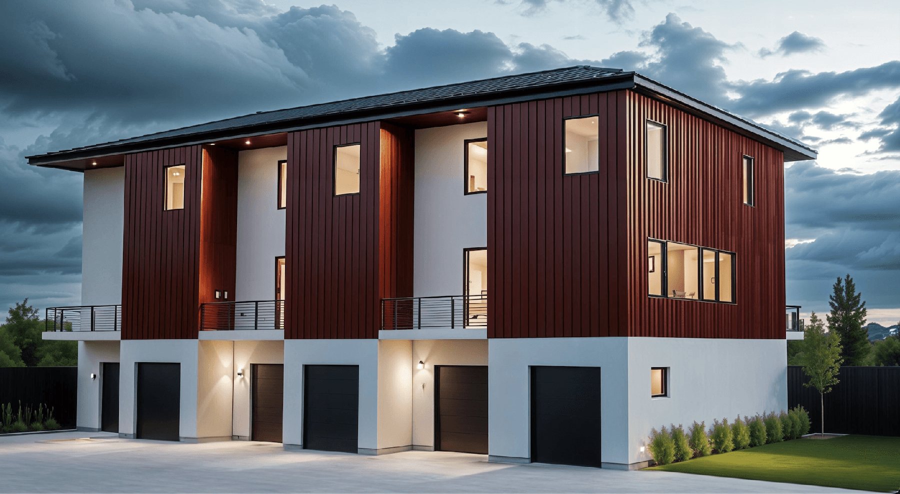 Back of Meridian Townhome