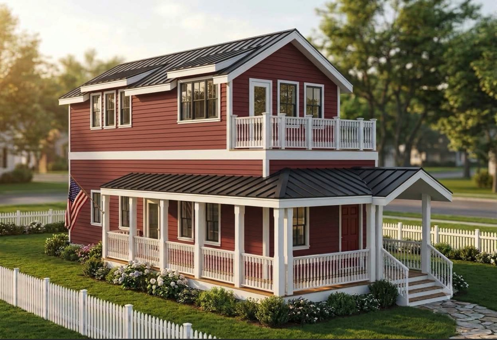 Charleston with red siding