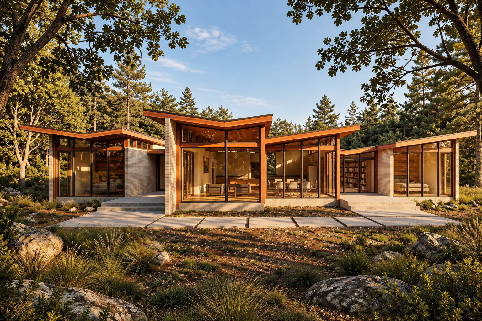 Yamnuska modular home in a wooded setting