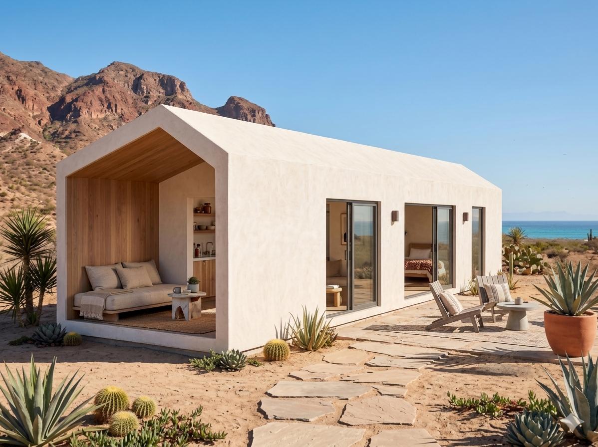 Humboldt white stucco variant in desert coastal setting